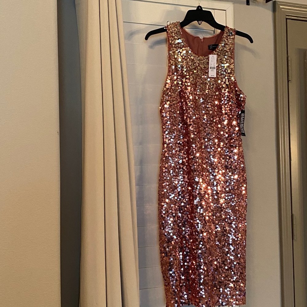 New York & Company Gold Tan Mini Dress